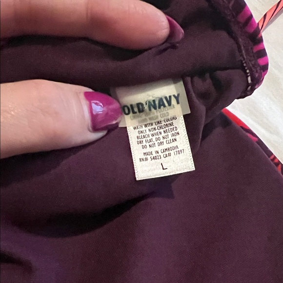 Old Navy Bikini Top with Tropical Print- Purple/Fuschia/Peach/Gold - Picture 2 of 5